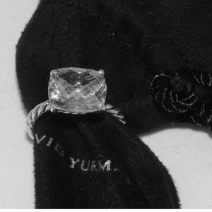 David Yurman White Topaz Rope Ring